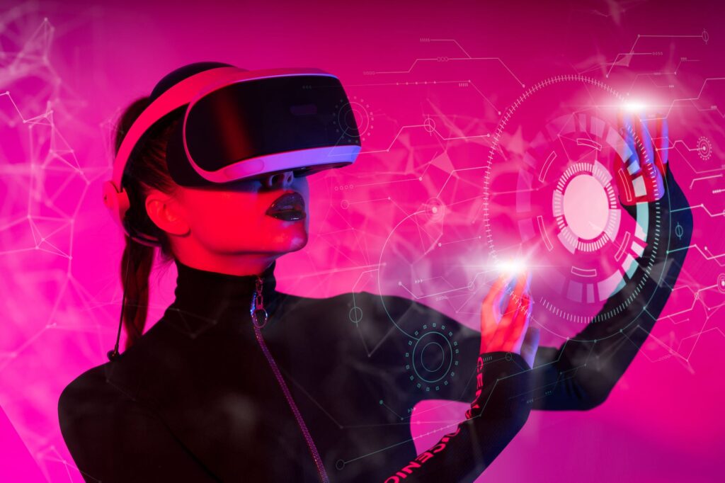 woman with a vr headset